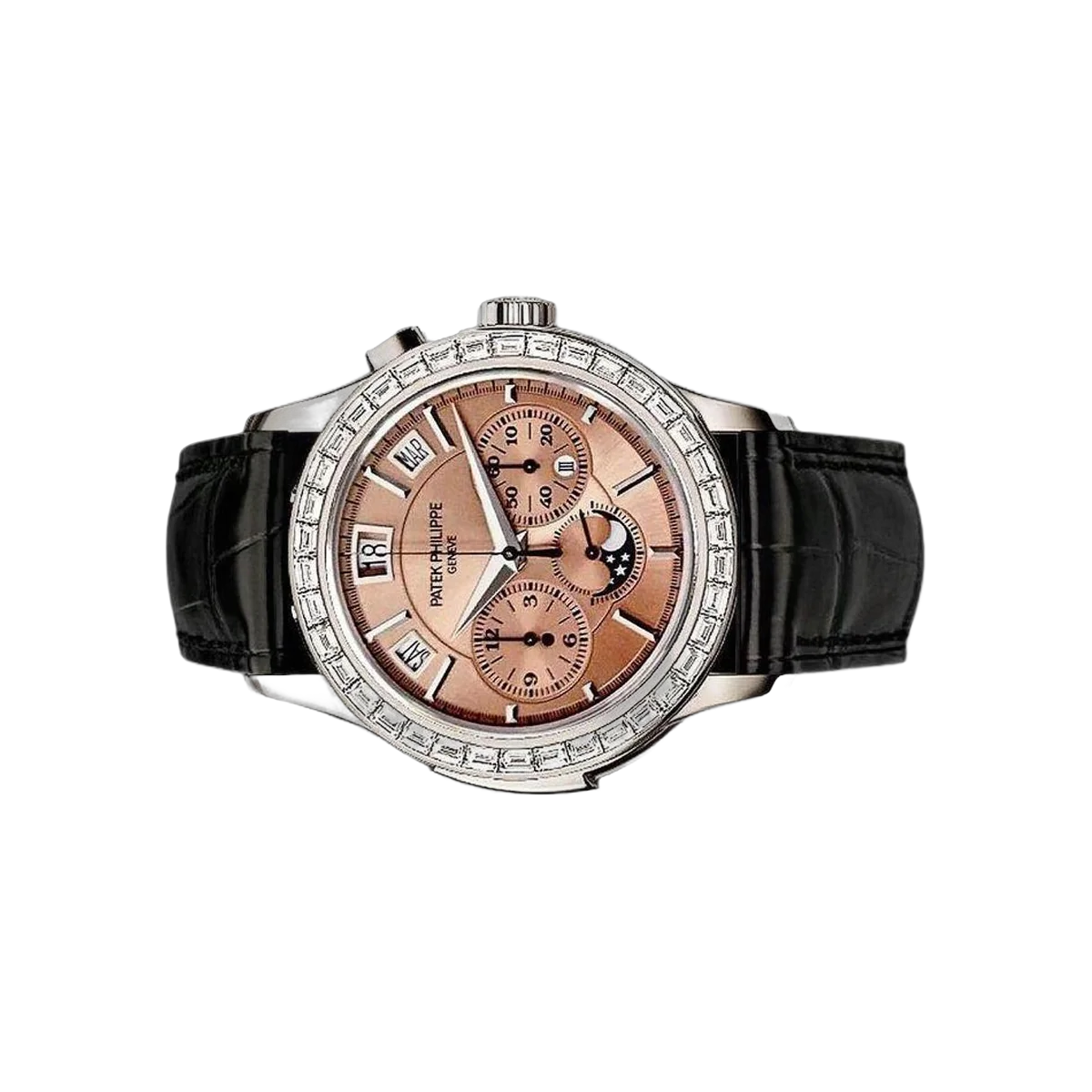Patek Philippe Grand Complications 5208-300P Platinum Moon-Phase Diamond-set Bezel 42mm Salmon Dial Men's Watch – additional product photo 2