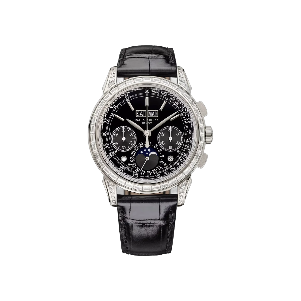 Patek Philippe Grand Complications 5271P-010 Platinum with Baguette Diamond Bezel and Lugs Black Dial 41mm Men's Watch