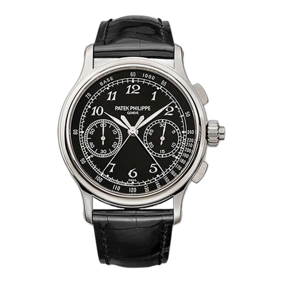 Patek Philippe Grand Complications 5370P-001 Split Seconds Chronograph 41Mm Platinum Black Dial Black Leather Straps Men's Watch
