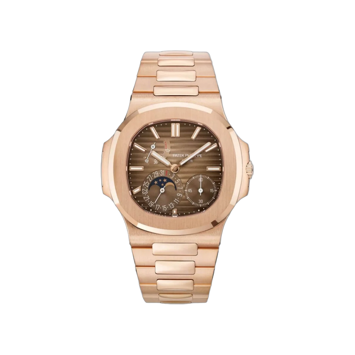 Patek Philippe Nautilus 5712/1R-001 18K Rose Gold Sunburst Self-Winding 40mm Brown Indices Dial Mens Watch – additional product photo 2