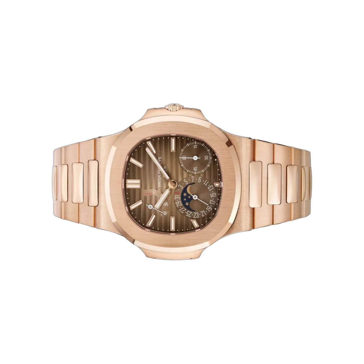 Patek Philippe Nautilus 5712/1R-001 18K Rose Gold Sunburst Self-Winding 40mm Brown Indices Dial Mens Watch – additional product photo 7