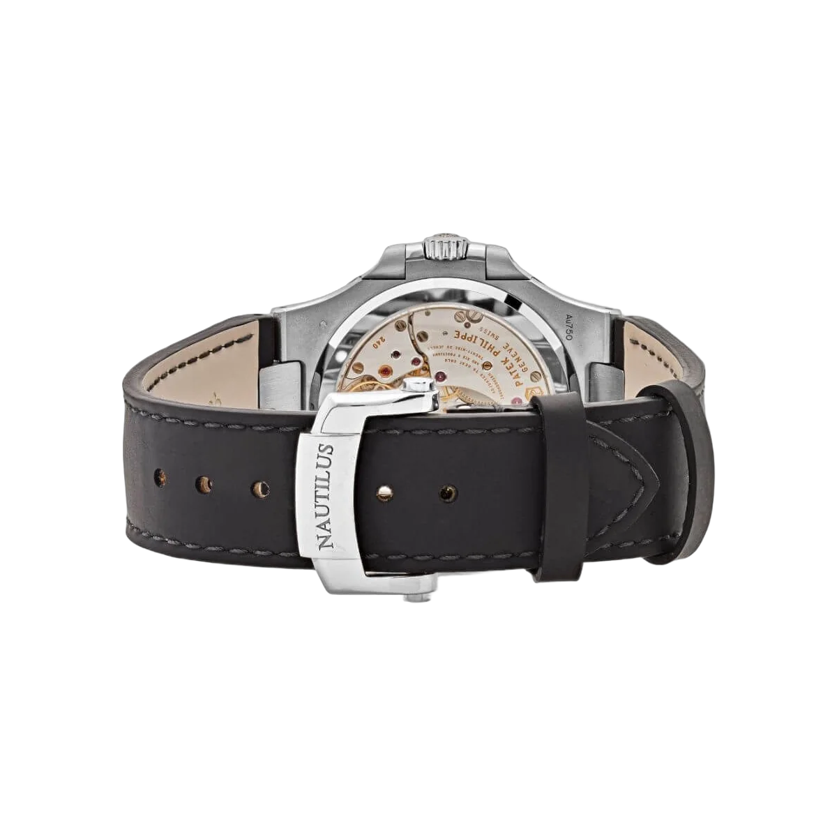 Patek Philippe Nautilus 5712G-001 Slate Gray Indices Moon Phase 18K White Gold Black Matted Leather Straps – additional product photo 4