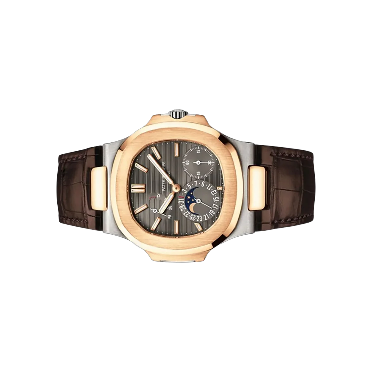 Patek Philippe Nautilus 5712GR-001 Moon Phase White Gold and Rose Gold 40mm Gray Dial Men's Watch – additional product photo 2