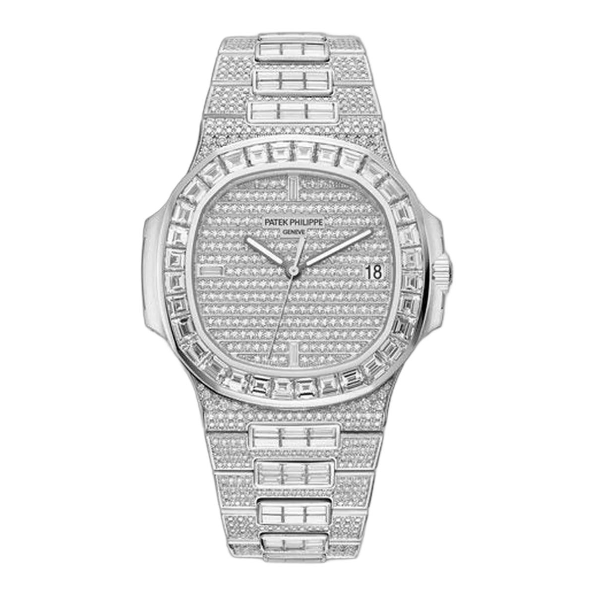 Patek Philippe Nautilus 5719/10G-010 Diamond Pave 40mm 18K White Gold & Diamonds Men's Watch