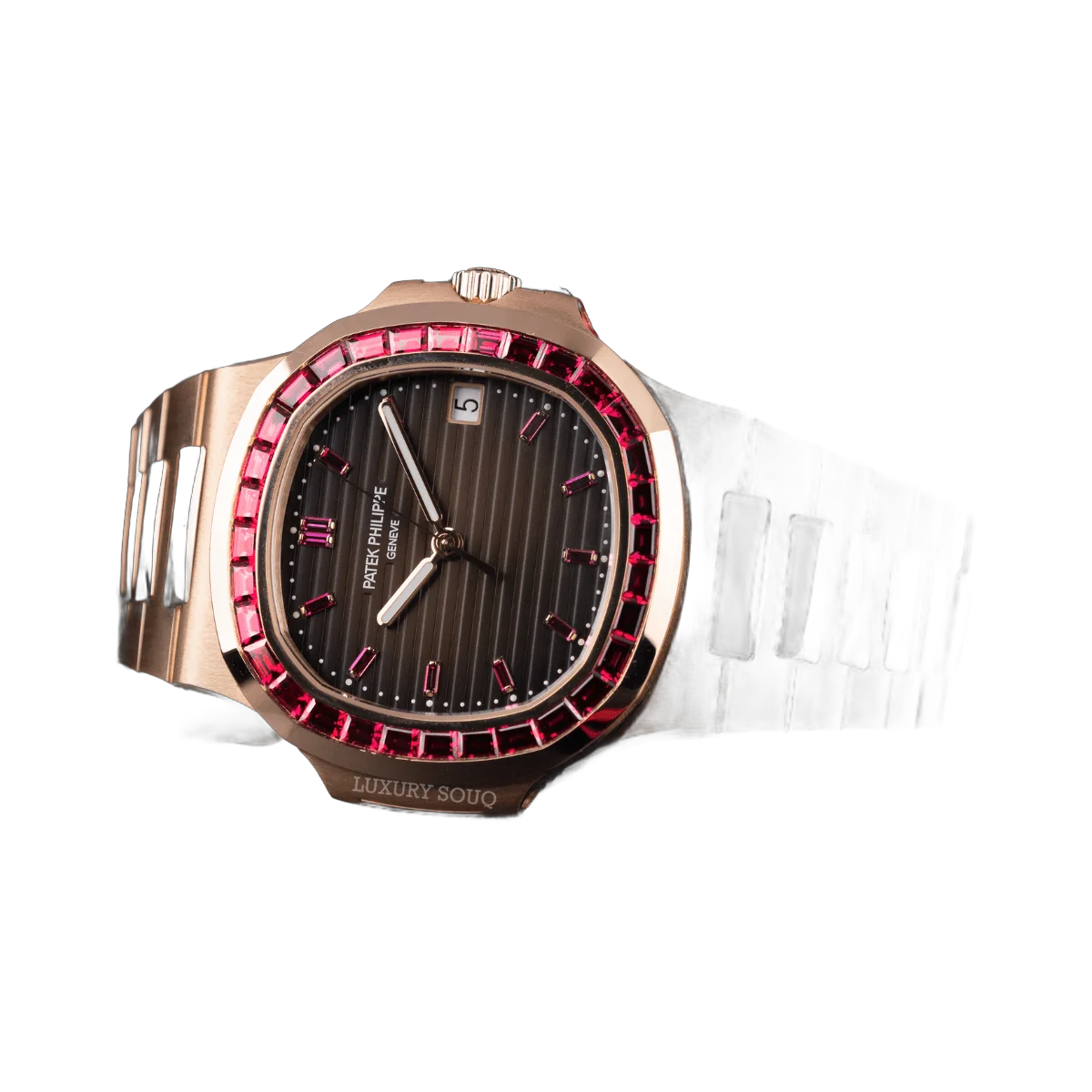 Patek Philippe Nautilus 5723/112R-001 18K Rose Gold Ruby Bezel Brown Dial – additional product photo 5