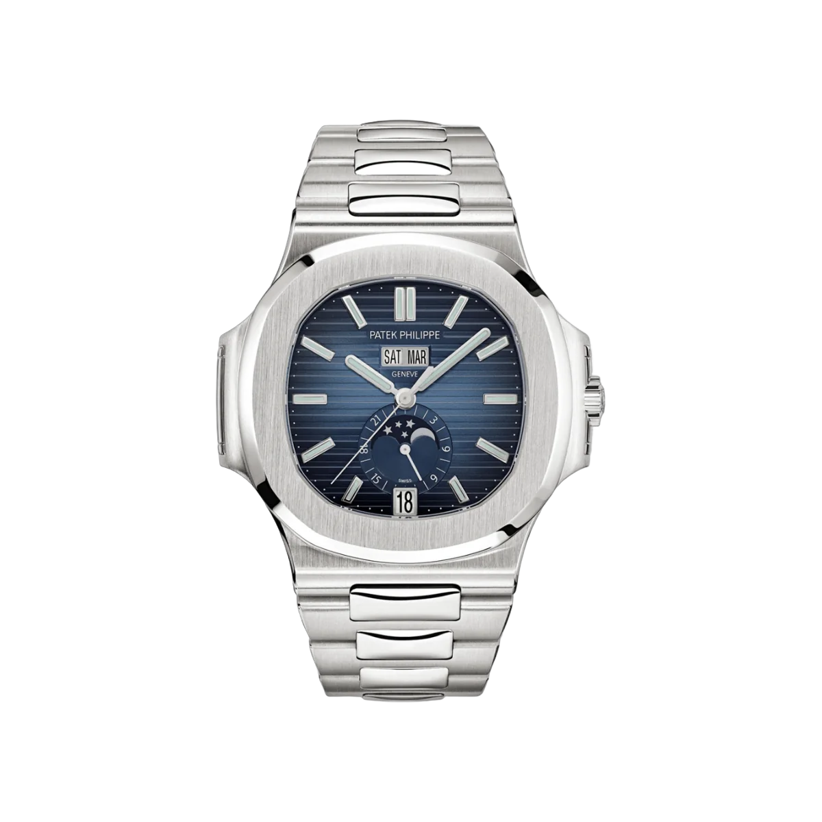Patek Philippe Nautilus 5726/1A-014 Gradient Blue Dial Annual Calendar Moon Phases Stainless Steel – additional product photo 2