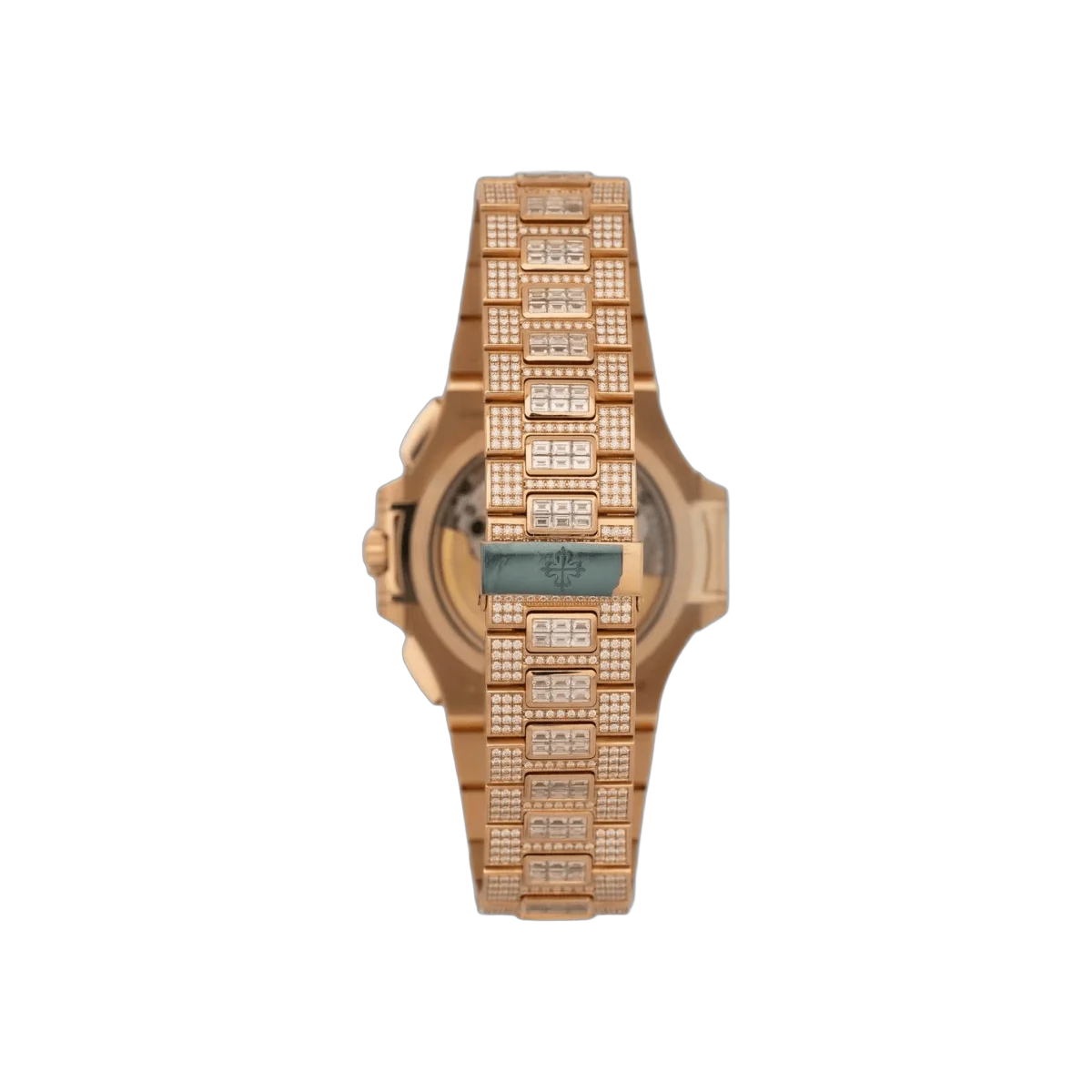 Patek Philippe Nautilus 5980/1400R-011 18K Rose Gold Full Diamond Chronograph Date Baguette 40mm Black Dial Mens Watch – additional product photo 6