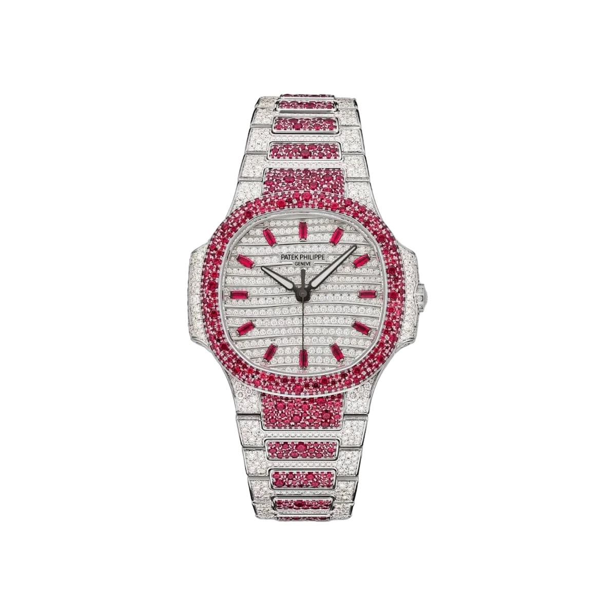 Patek Philippe Nautilus 7118-1452G-001 Haute Joaillerie Diamond Gel 35mm White Dial Womens Watch