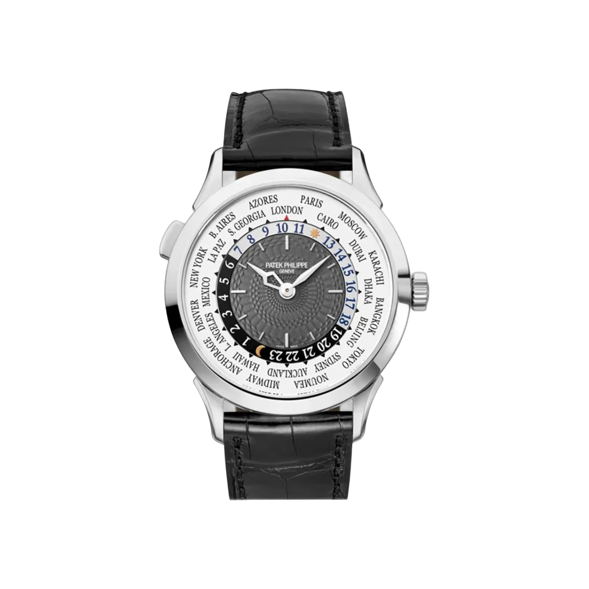 Patek Philippe World Time 5230G-014 White Gold White & Gray Dial 38.5mm Men's Watch