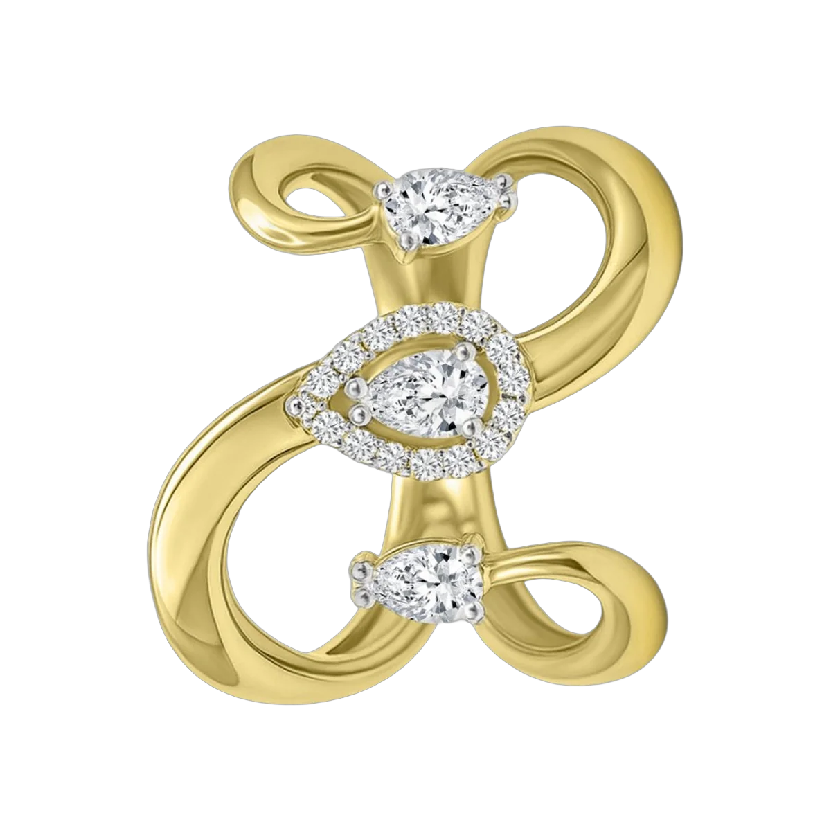 PEAR & ROUND RING- HRD- E-F/VS 0.64 CTS- A21R,Total Wt - 5.97gm – additional product photo 2