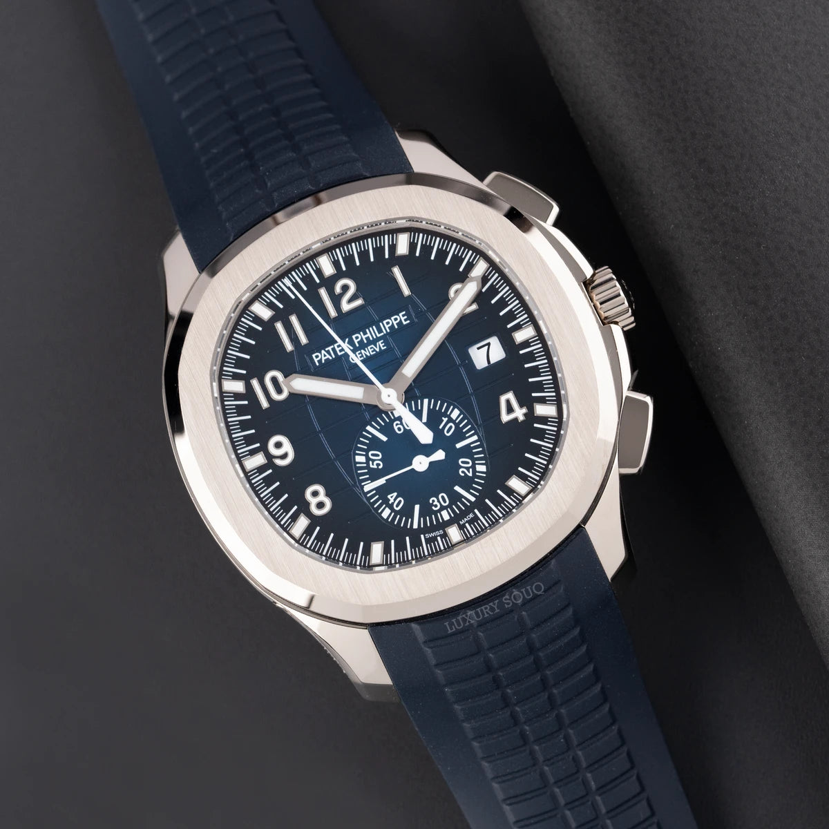 Patek Philippe Aquanaut 5968G-001 Blue Dial Flyback Chronograph 42.2mm18K White Gold Mid Night Blue Rubber Straps – additional product photo 2