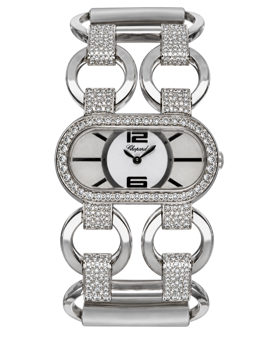 Chopard Lady Watch MOP Dial White Gold Diamond Bezel 139217-002