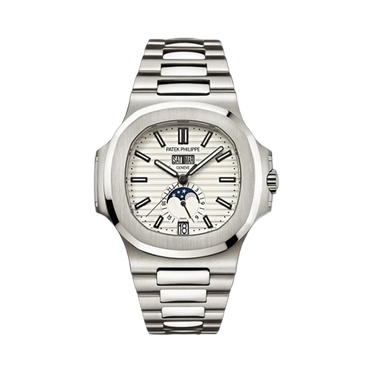Patek Philippe Nautilus Annual Calendar 5726/1A-010 Stainless Steel 40.5mm Silvery White Dial Men's Watch