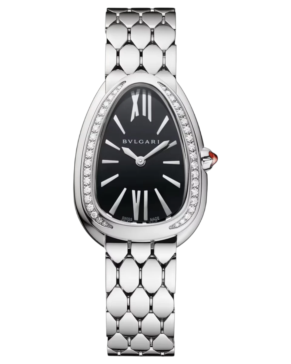 Bvlgari Serpenti Seduttori Black Diamond 103950 33MM Stainless Steel