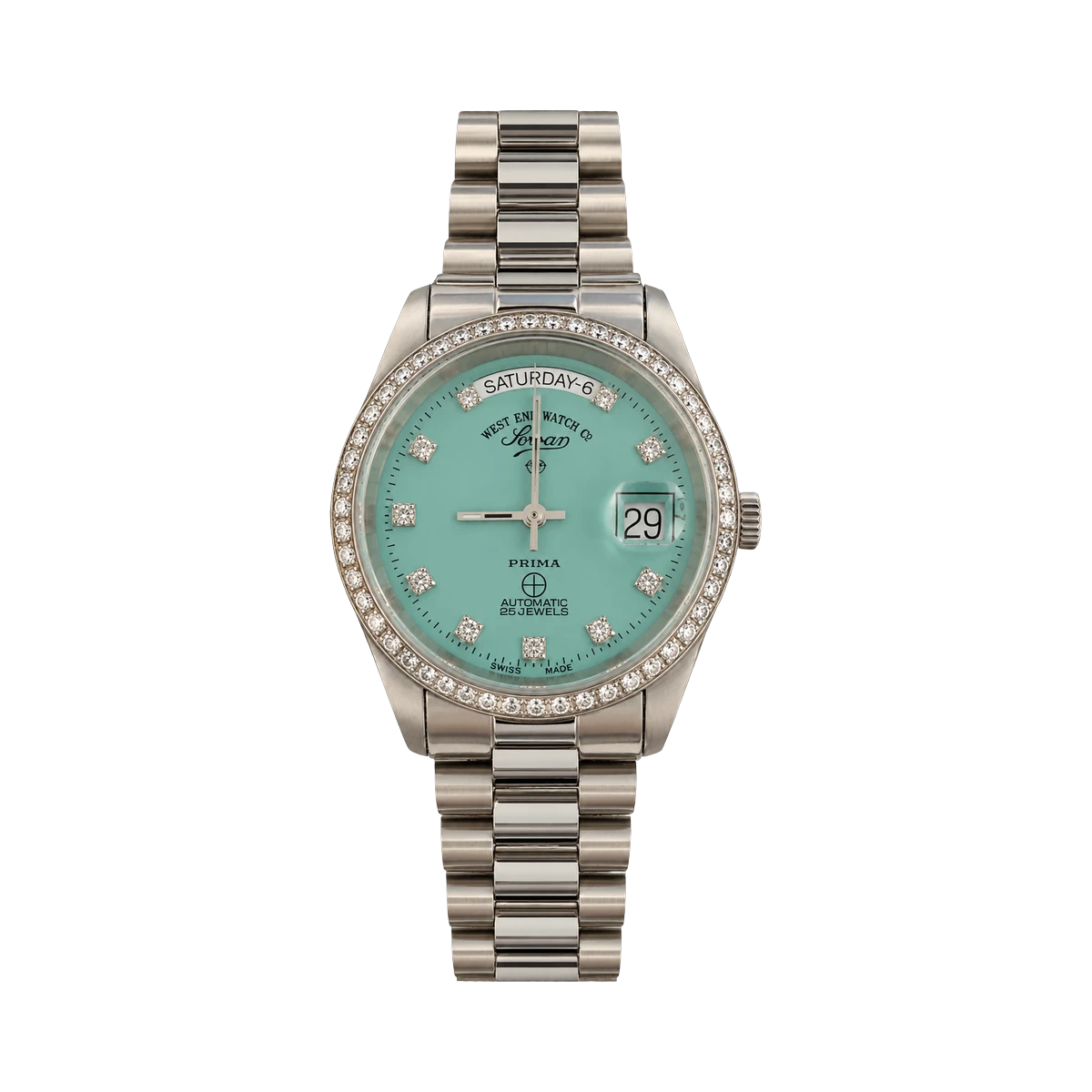 West End Watch Co. Classic Tiffany Diamond Dial & Bezel 6829.10.3357 37mm Stainless Steel
