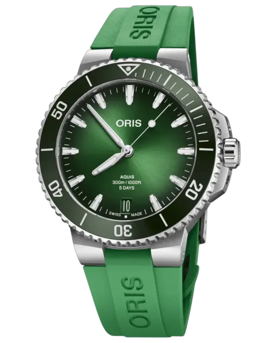 Oris Aquis Date Calibre 400 Green Dial (2nd unit) 01 400 7790 4157-07 4 23 47EB 43.5mm Stainless Steel, Rubber Strap