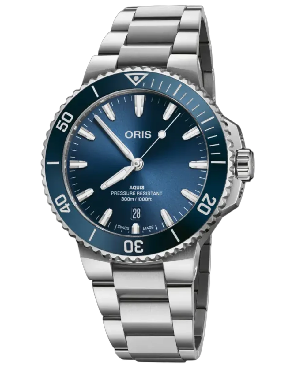 Oris Aquis Date Calibre Automatic Blue Dial 01 733 7787 4135-07 8 22 04PEB 41.5mm Stainless Steel