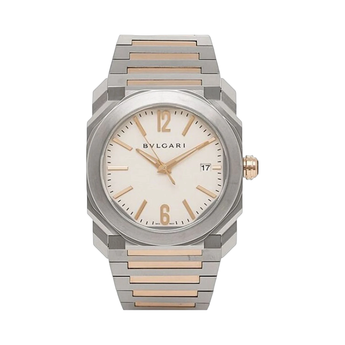 Bvlgari Solotempo Two Tone 102118 38MM 18K Rose Gold Stainless Steel