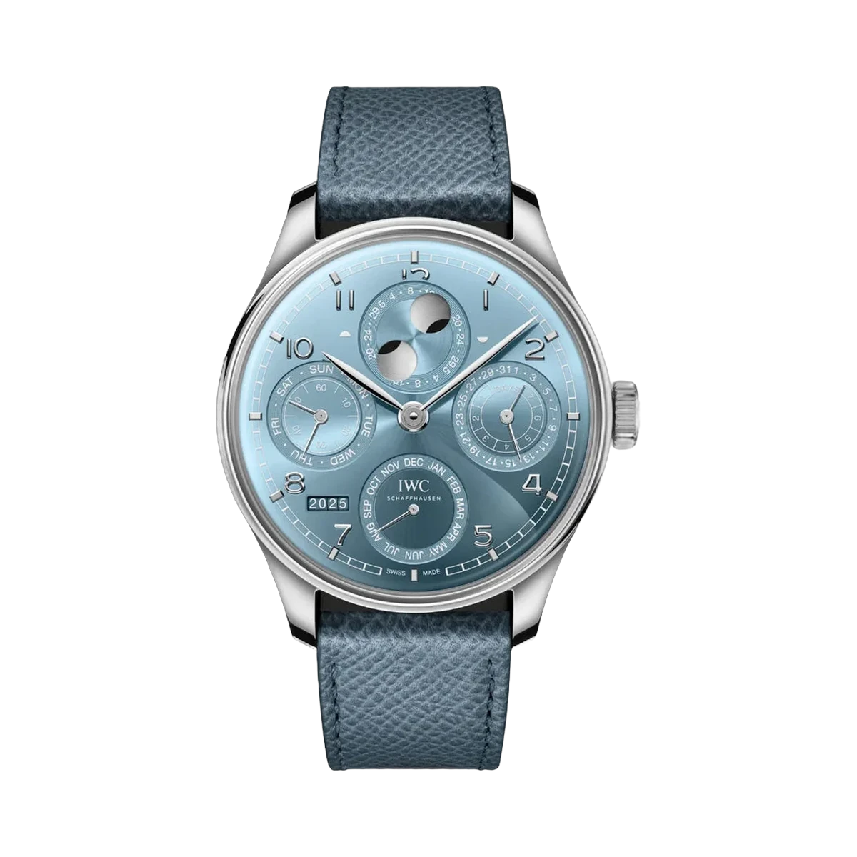 IWC 葡萄牙 IW503703 万年历白金 44 毫米地平线蓝色表盘男士手表