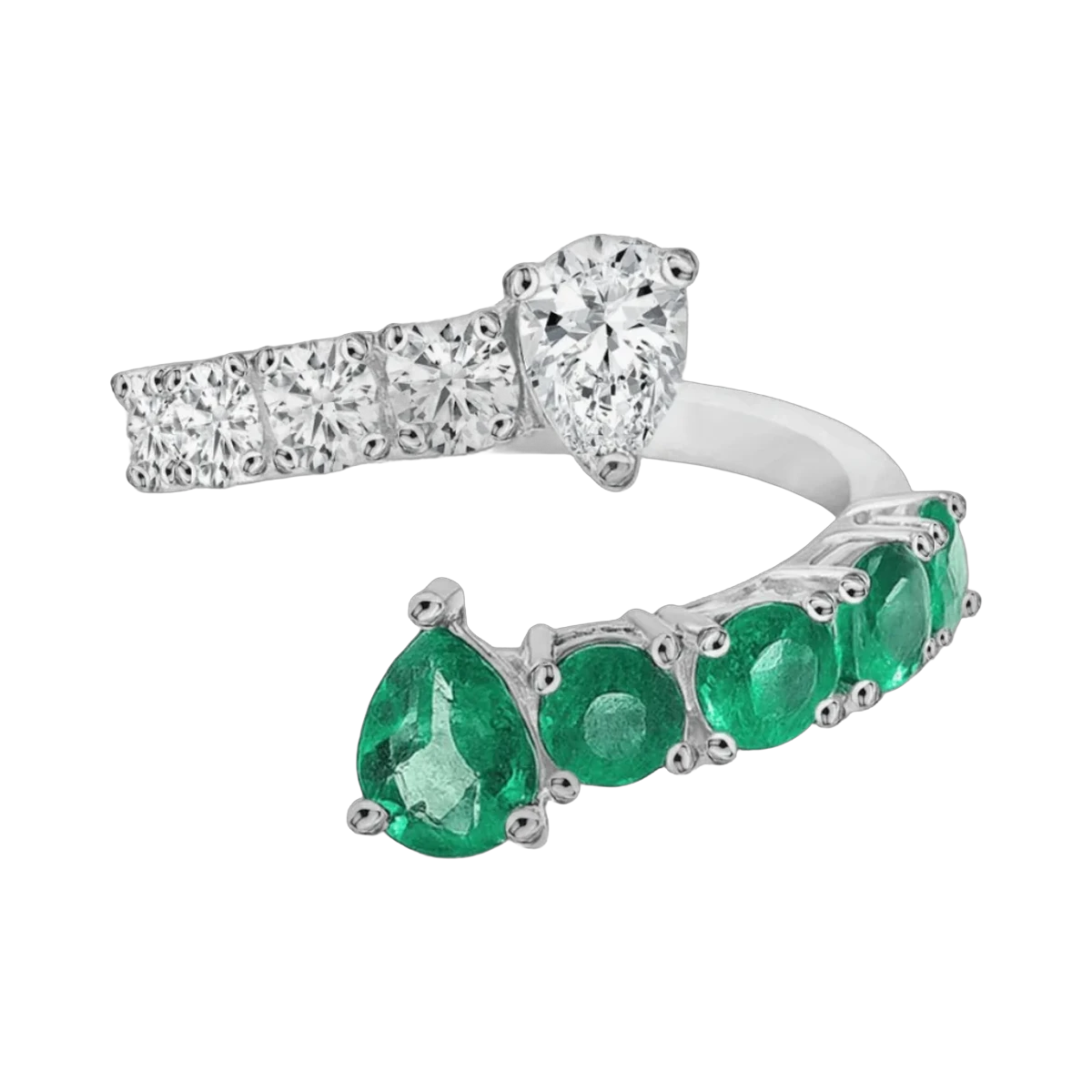 Round-Pear CS Ring - 2.37 CTS,HRD-G-H VS-SI,1046R,Total Wt - 4.71gm