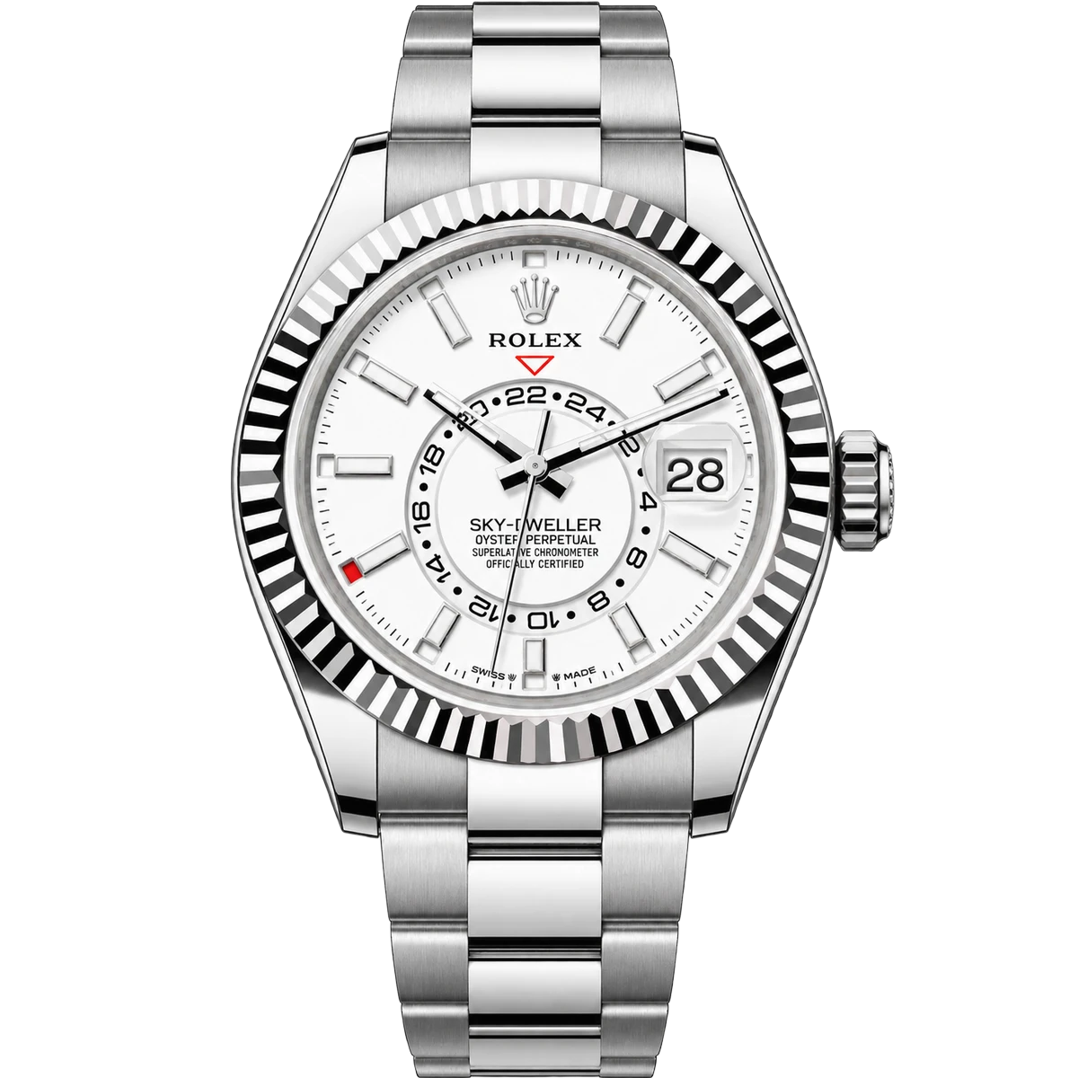 Rolex Sky-Dweller m336934-0003 42mm White Gold White Dial Oyster Bracelet Men's Watch