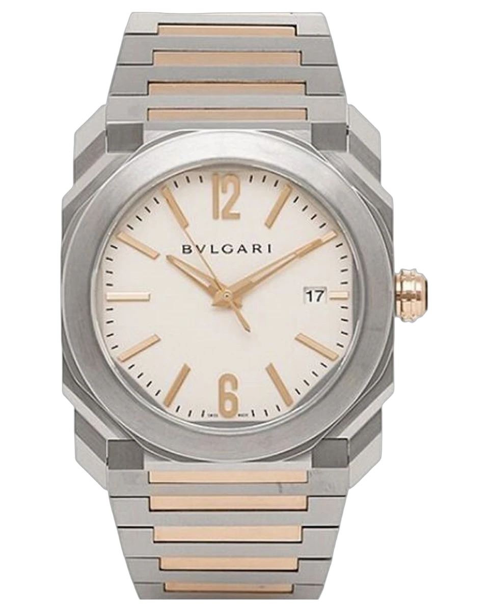 Bvlgari Solotempo Two Tone 102118 38MM 18K Rose Gold Stainless Steel
