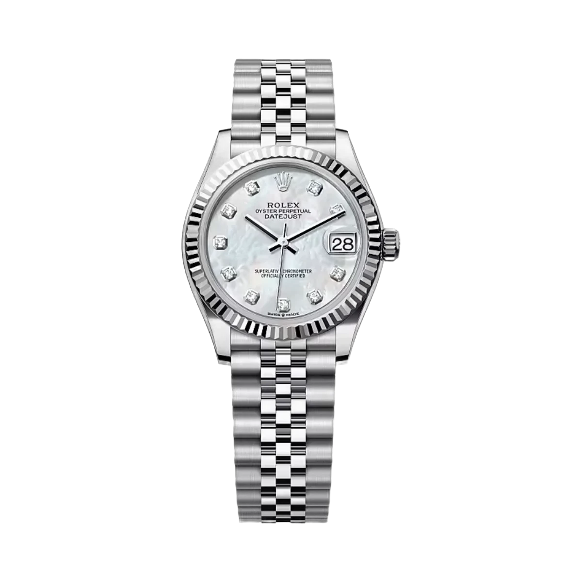 劳力士 Datejust 278274-0006 牡蛎钢和白金 MOP 表盘 31 毫米女士手表