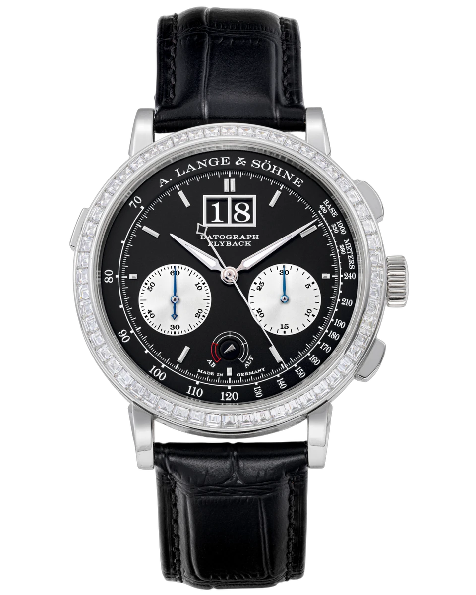 ساعة A. Lange & Sohne Lange 405.835 بلاتين داتوجراف باجيت ألماس مينا أسود 41 ملم رجالية