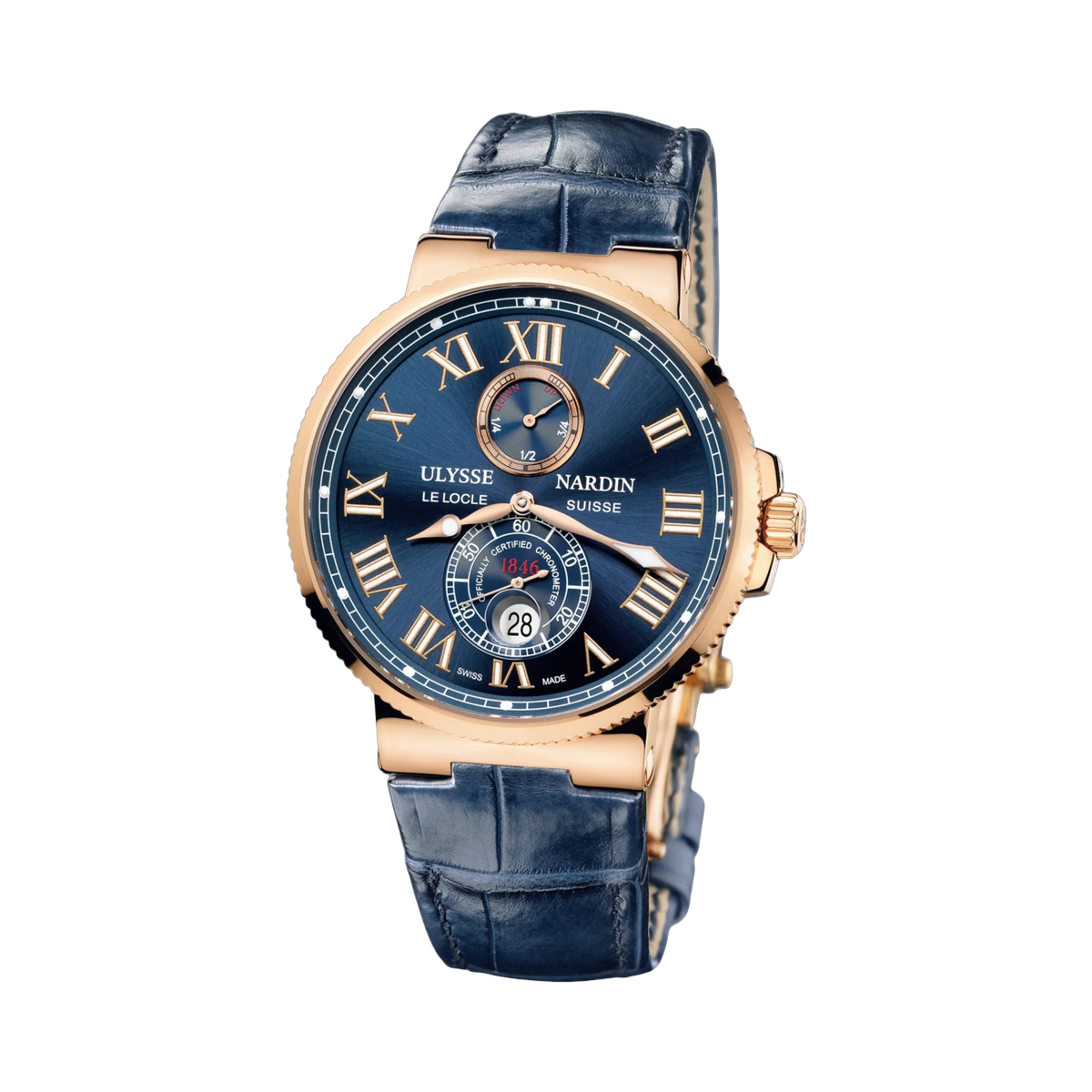 Ulysse Nardin Marine Chronometer 266-67/43 Blue Dial 43mm 18K Rose Gold