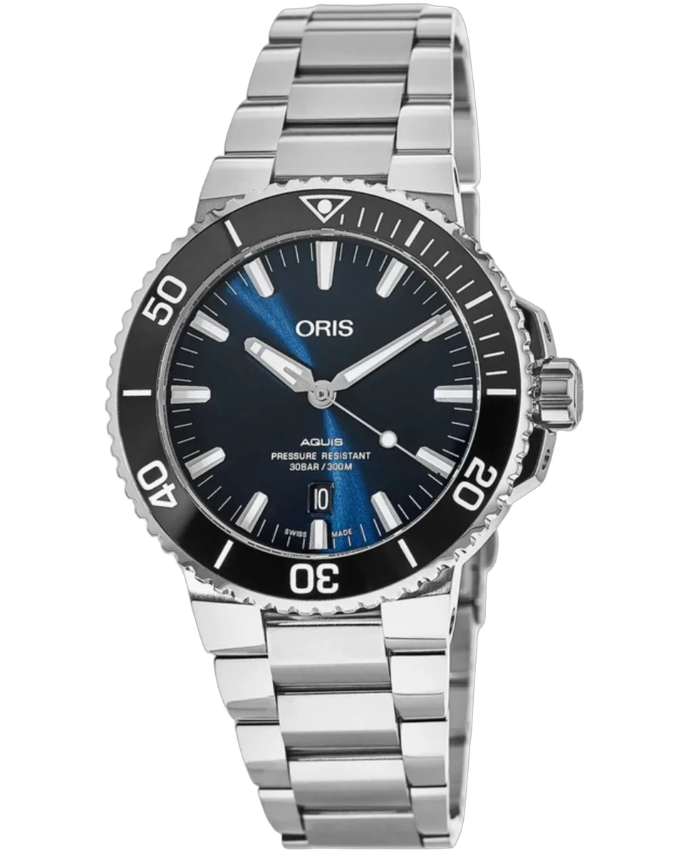 Oris Aquis Date Calibre Automatic Blue Dial 01 733 7730 4135-07 8 24 05PEB 43.5mm Stainless Steel & Ceramic