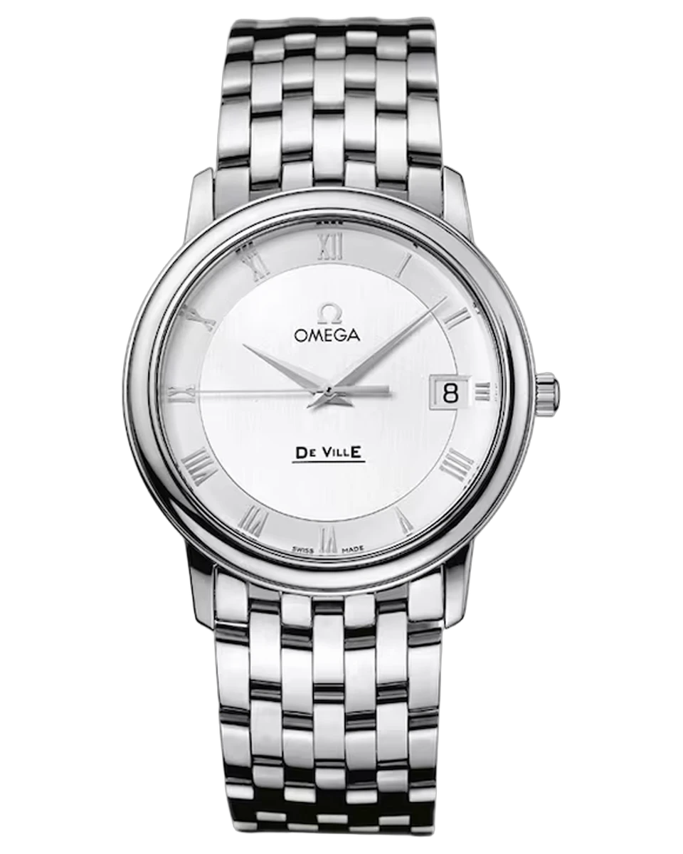 Omega De Ville Prestige Quartz Silver Roman Dial 34.4MM 4510.33.00