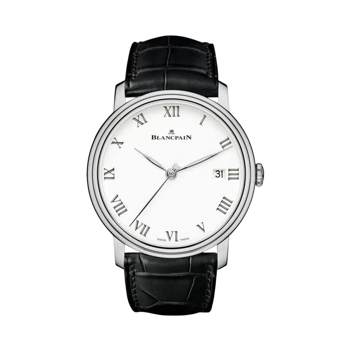 Blancpain Villeret 8 Days White Enamel Dial 18Kt White Gold Men's Watch