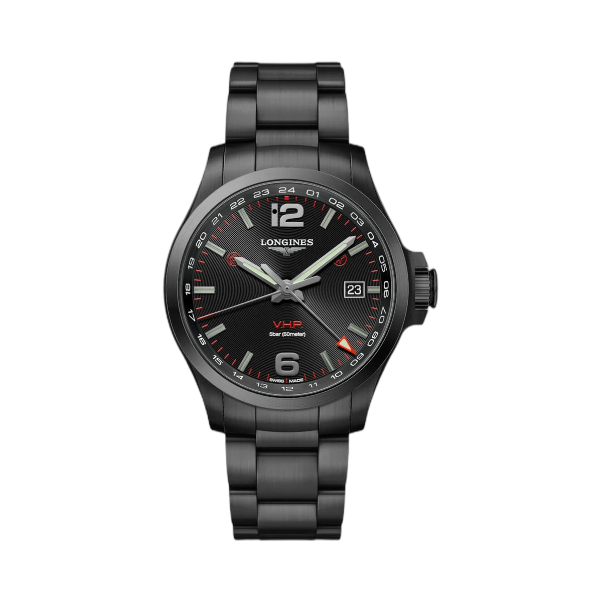Longines Conquest VHP GMT L3.728.2.56.6 43MM Black Dial PVD Stainless Steel