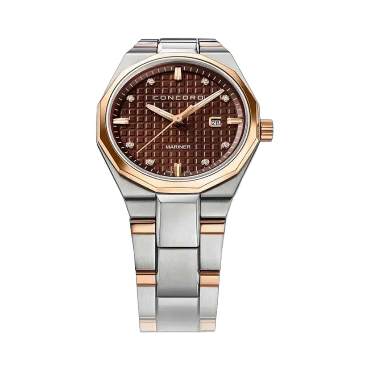 Concord Mariner 0320477 Quarz RG Braunes Zifferblatt mit Karomuster 30mm Damenuhr