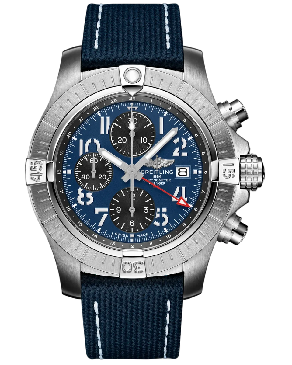 Breitling A24315101C1X1 AVENGER CHRONOGRAPH GMT 45 STAINLESS STEEL CALFSKIN