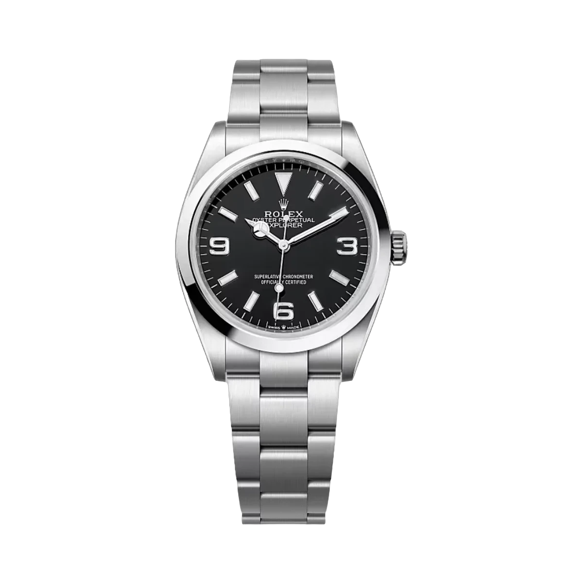Rolex Explorer 36 124270-0001 Oystersteel Schwarzes Zifferblatt 36mm Herrenuhr