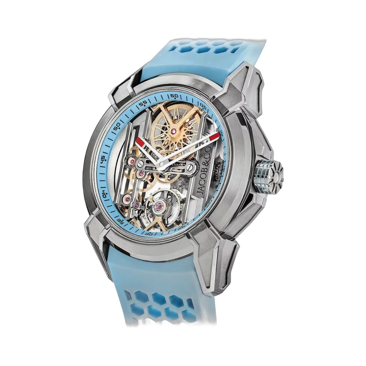 Jacob & Co. Epic X Skeleton EX110.20.AA.AJ.A Titanium Sky Blue 44mm Skeleton Dial Men’s Watch