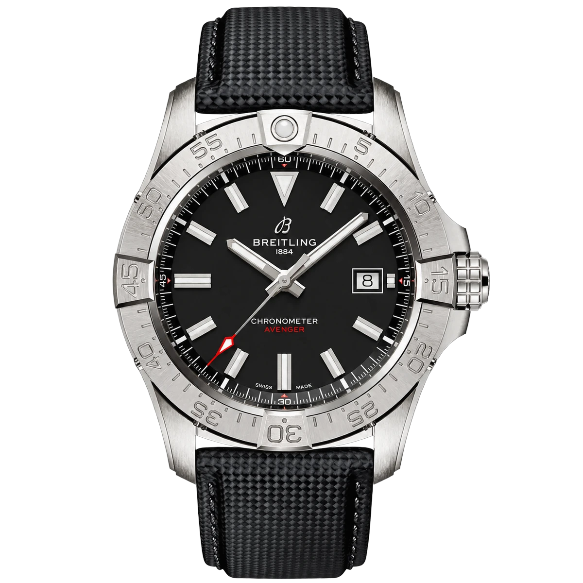 Breitling A17328101B1X1 AVENGER AUTOMATIC STEEL BLACK DIAL RUBBER STRAP