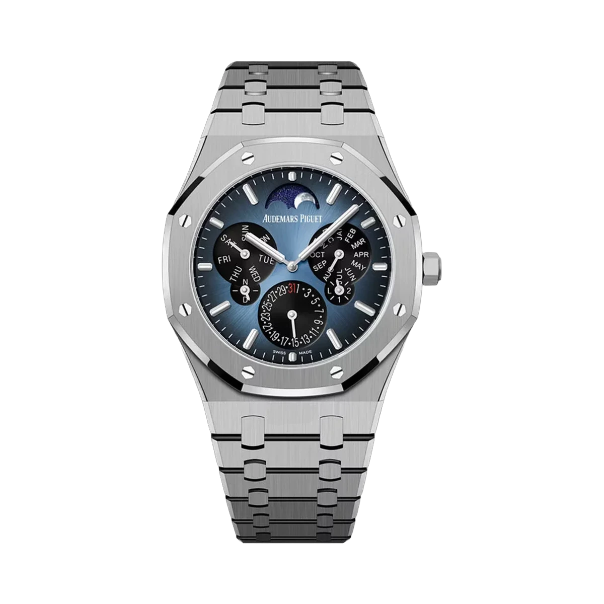 Audemars Piguet Royal Oak 26586TI.OO.1240TI.01 Perpetual Calendar Ultra-Thin Ltd. Edition Blue Dial 41mm Herrenuhr
