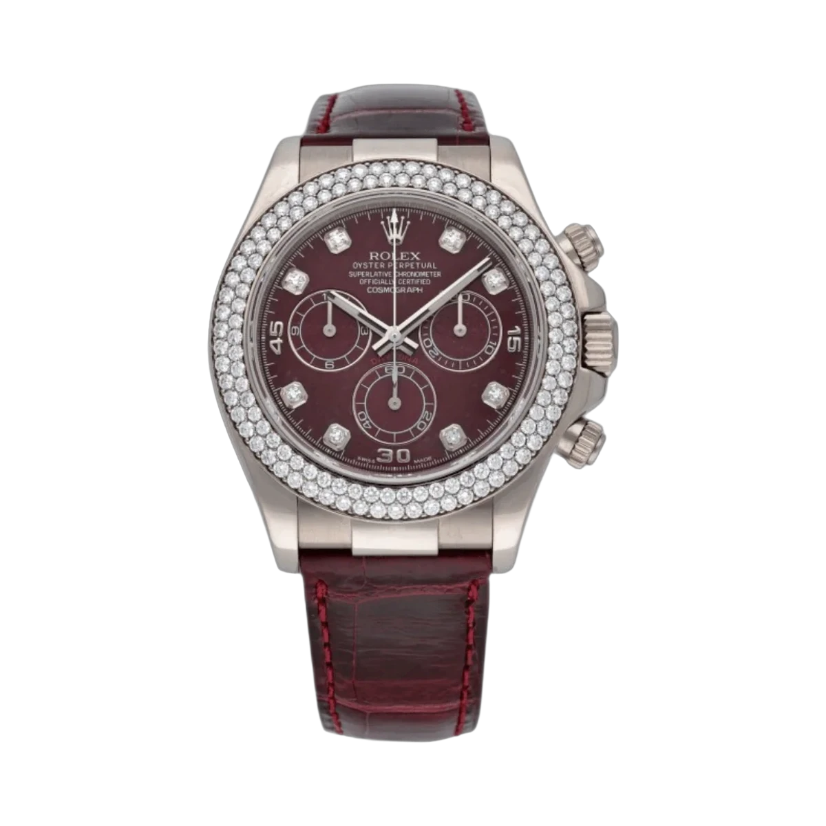 Rolex Cosmograph Daytona 116589RBR Gross Diamond Set Bezel Rubellite Dial Mens Watch