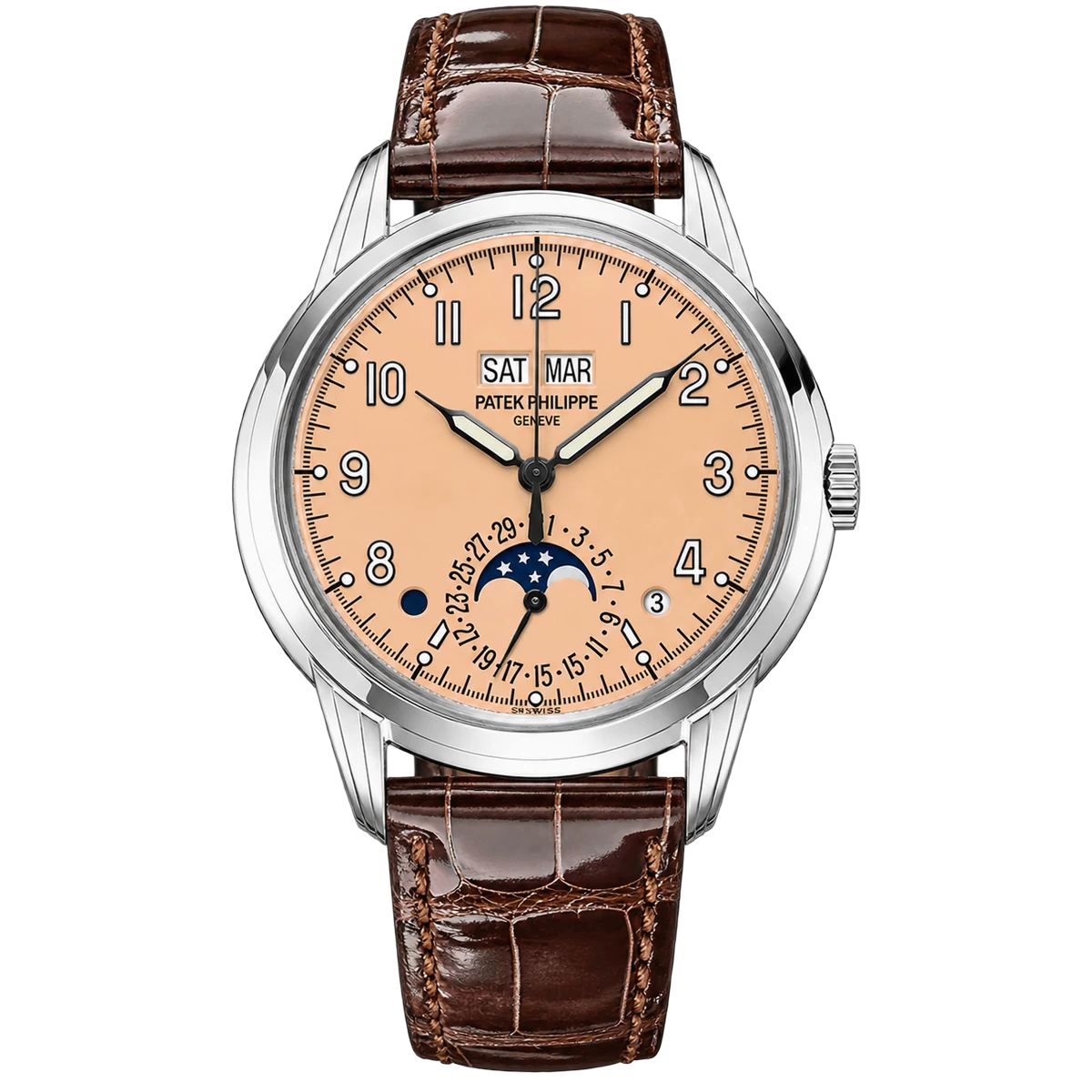百达翡丽 Grand Complications 5320G-011 18K 白金鲑鱼表盘 40 毫米男士手表