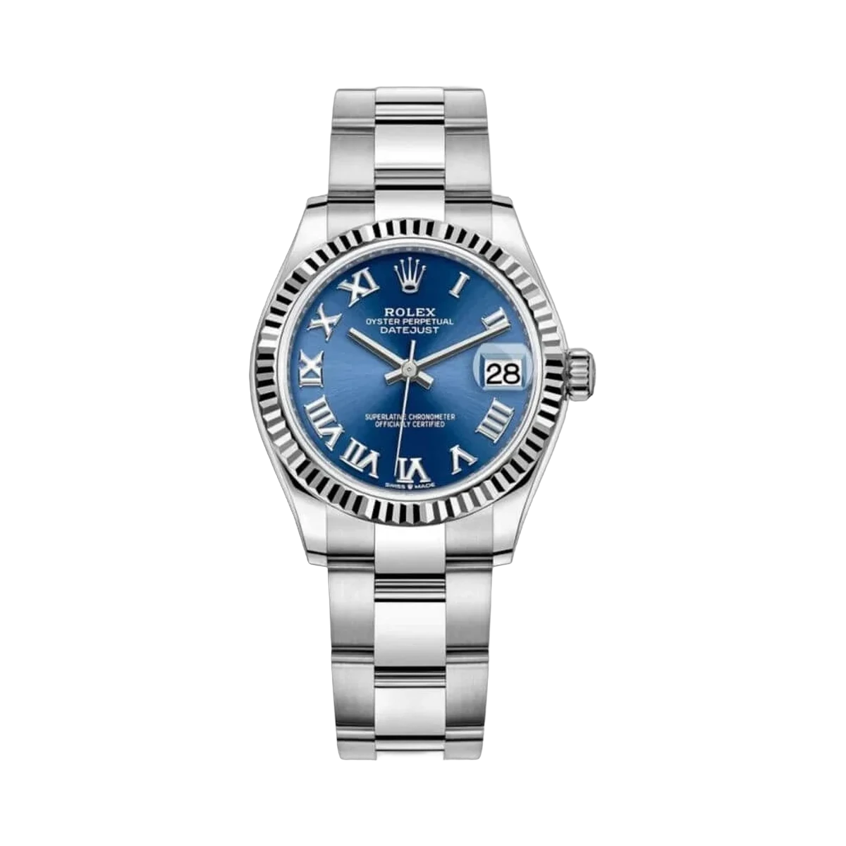 Rolex Datejust M278274-0033 31 Mm Oystersteel Blue Dial White Gold