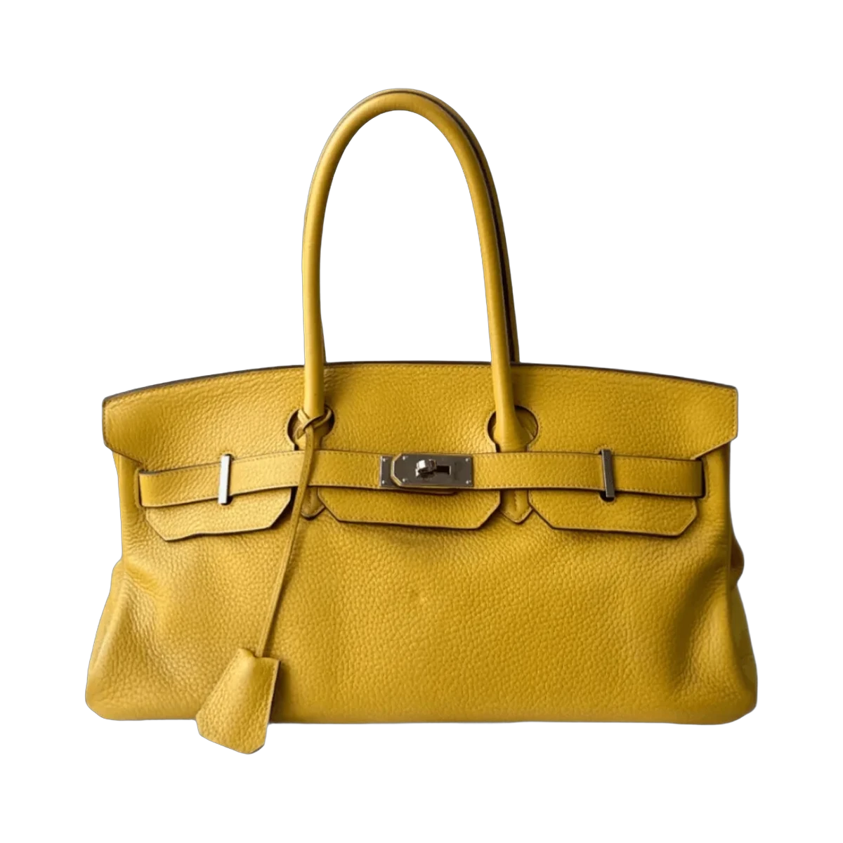 Hermes Birkin 42 Yellow Taurillon Palladium Hardware Hand Bag