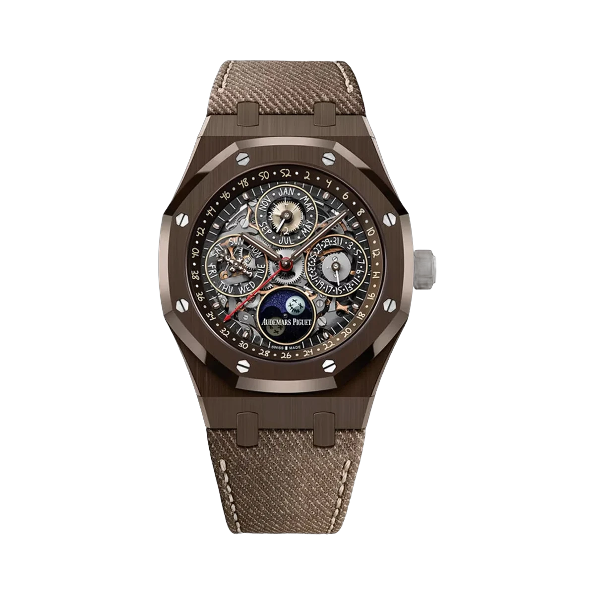 Audemars Piguet Royal Oak Travis Scott Cactus Jack 26585CM.OO.D301VE.01 Brown Ceramic 41mm Skeleton Dial Men's Watch