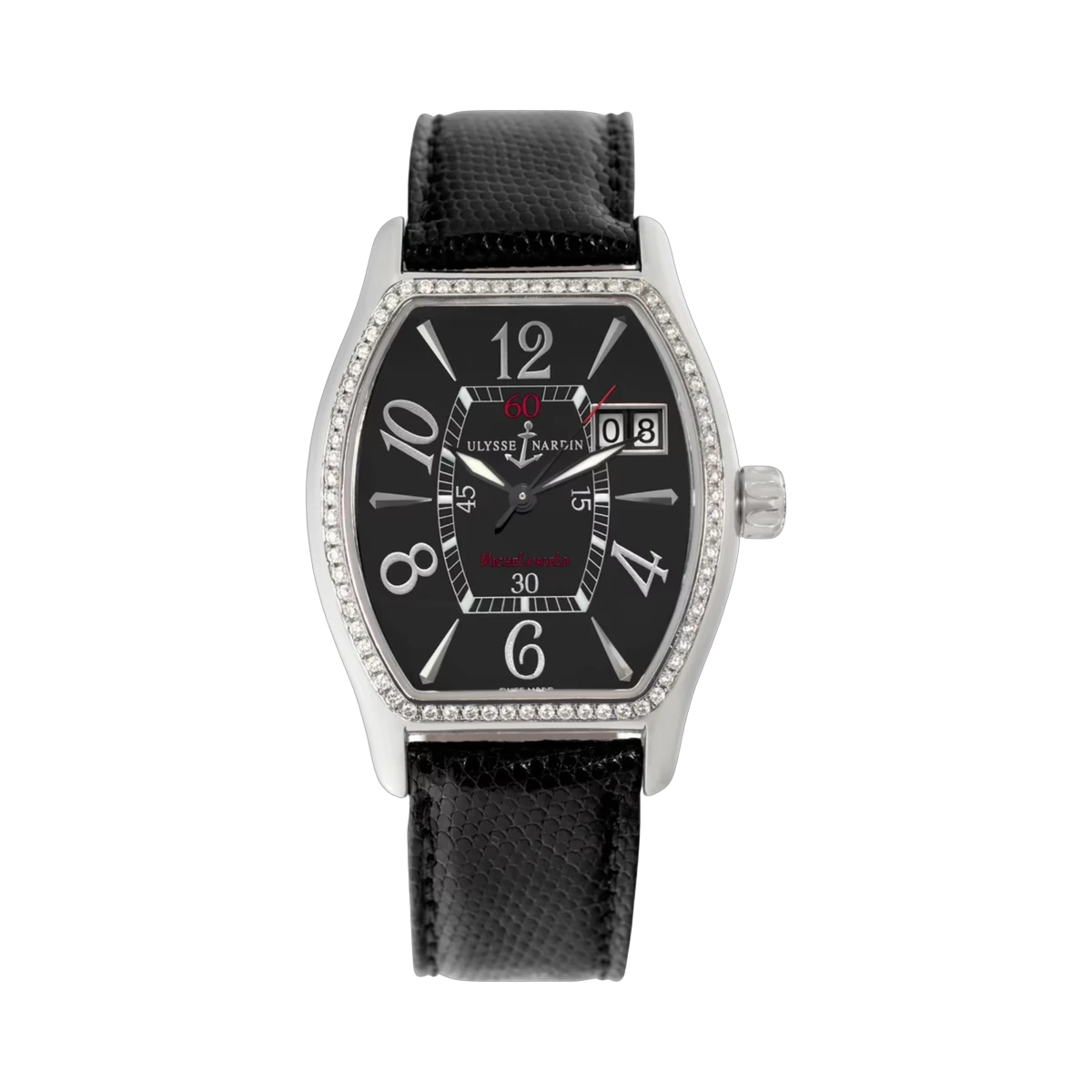 Ulysse Nardin Michel Angelo 230-48 Big Date Diamond Watch 35.1mm 18K White Gold