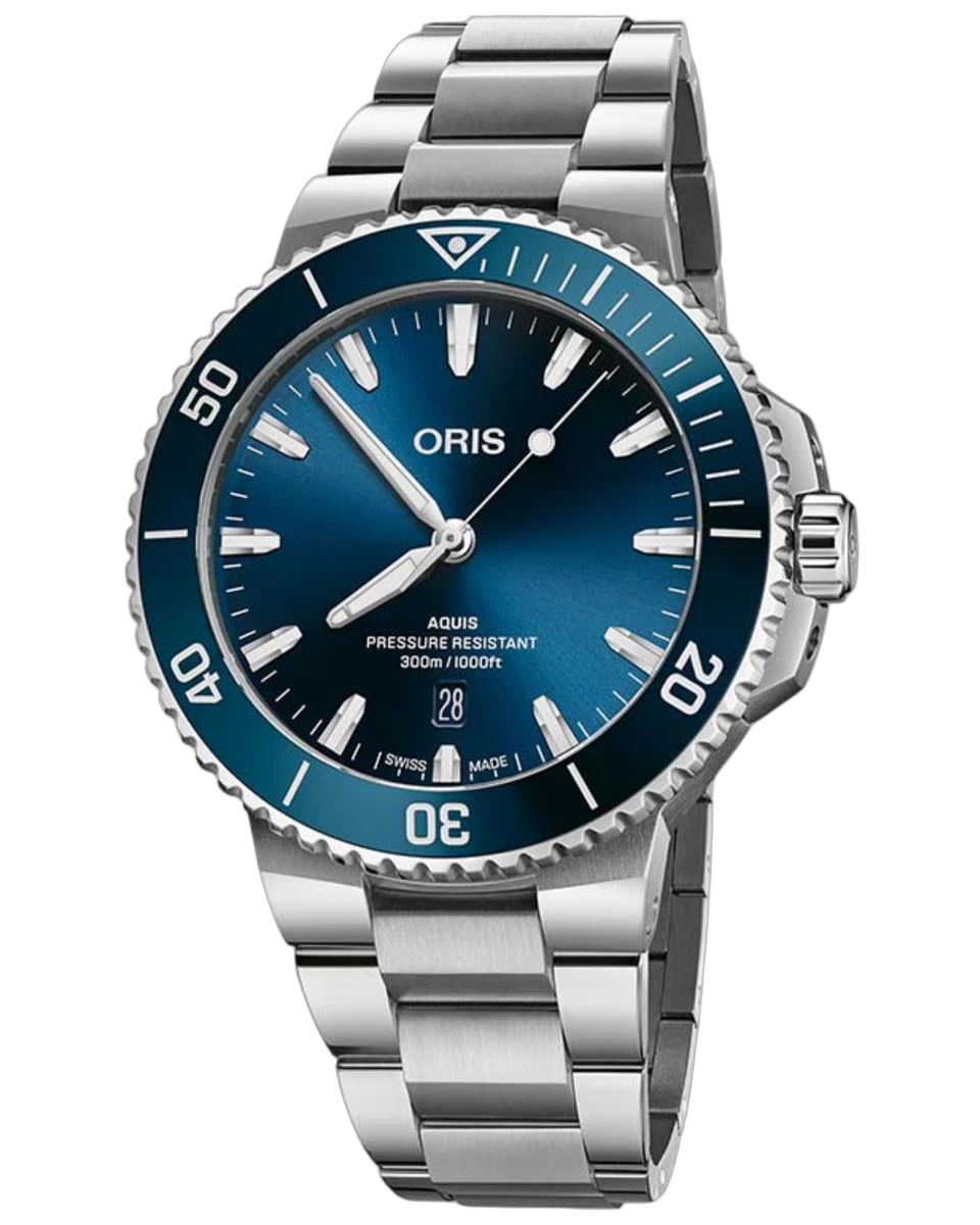 Oris Aquis Date Calibre Automatic Blue Dial 01 733 7789 4135-07 8 23 04PEB 43.5mm Stainless Steel & Ceramic