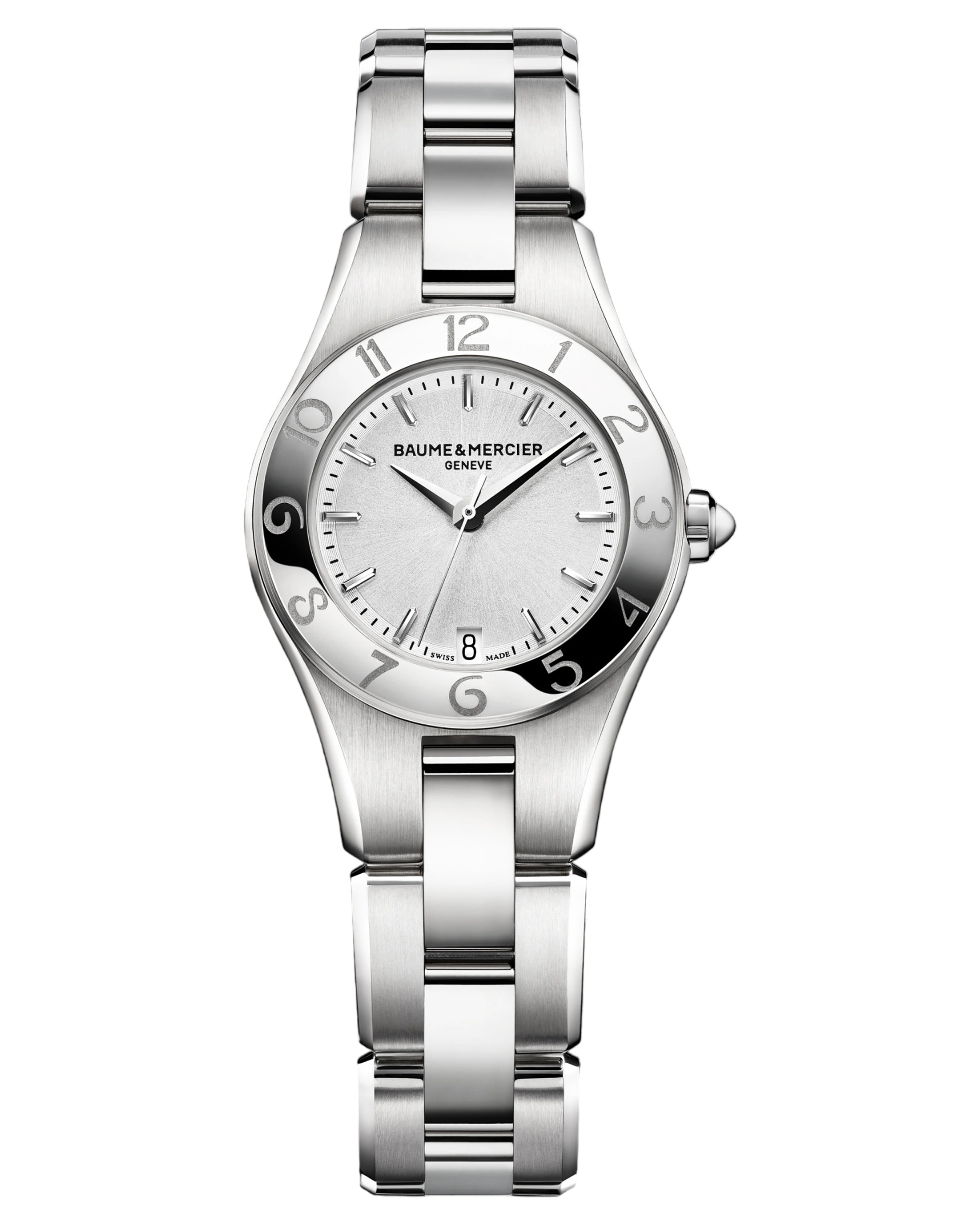 Baume & Mercier Linea 5144377 Silver Dial Date Ladies Watch 27mm Stainless Steel