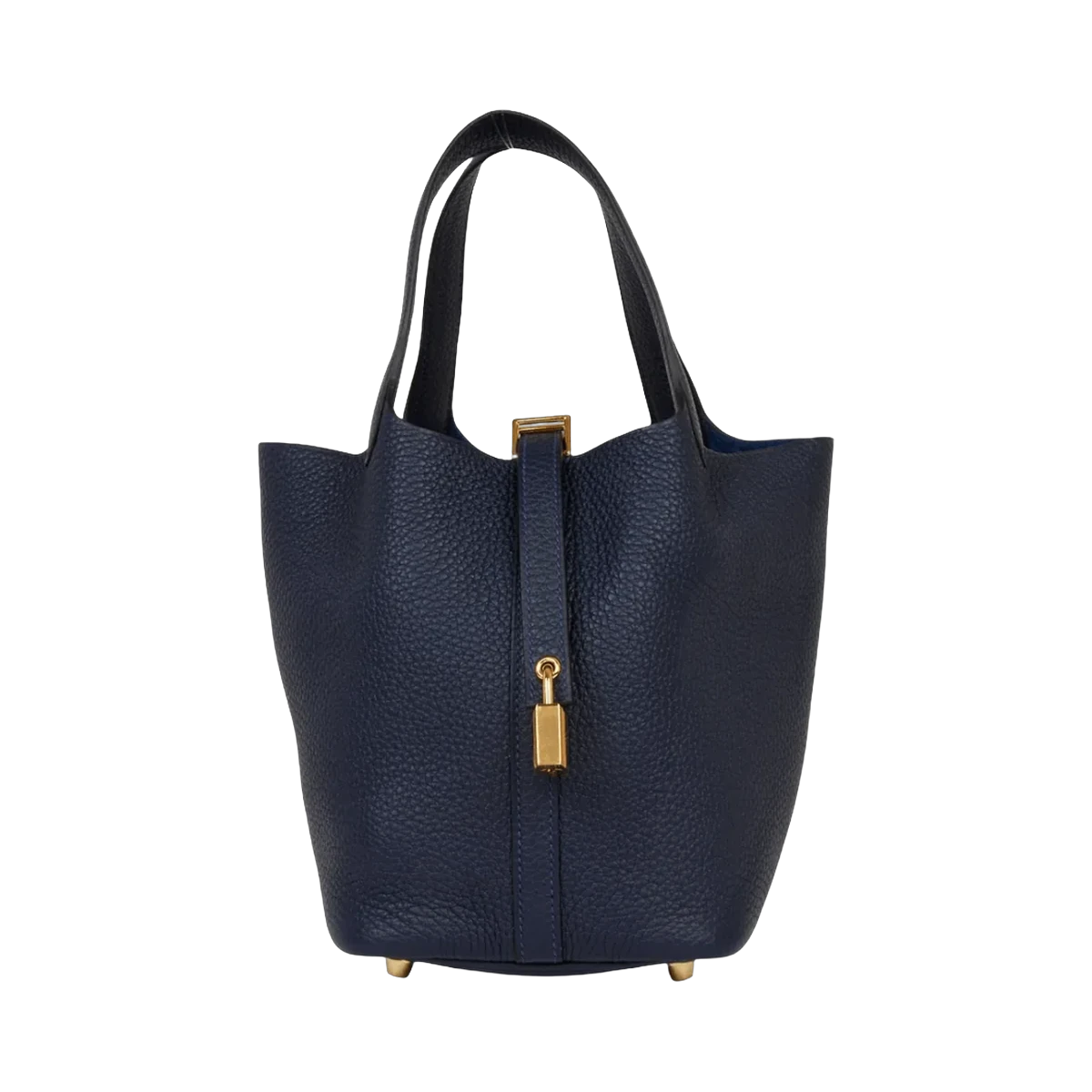 Hermes Picotin 18 Bleu Nuit Taurillon Clemence Leather Gold Hardware Bag