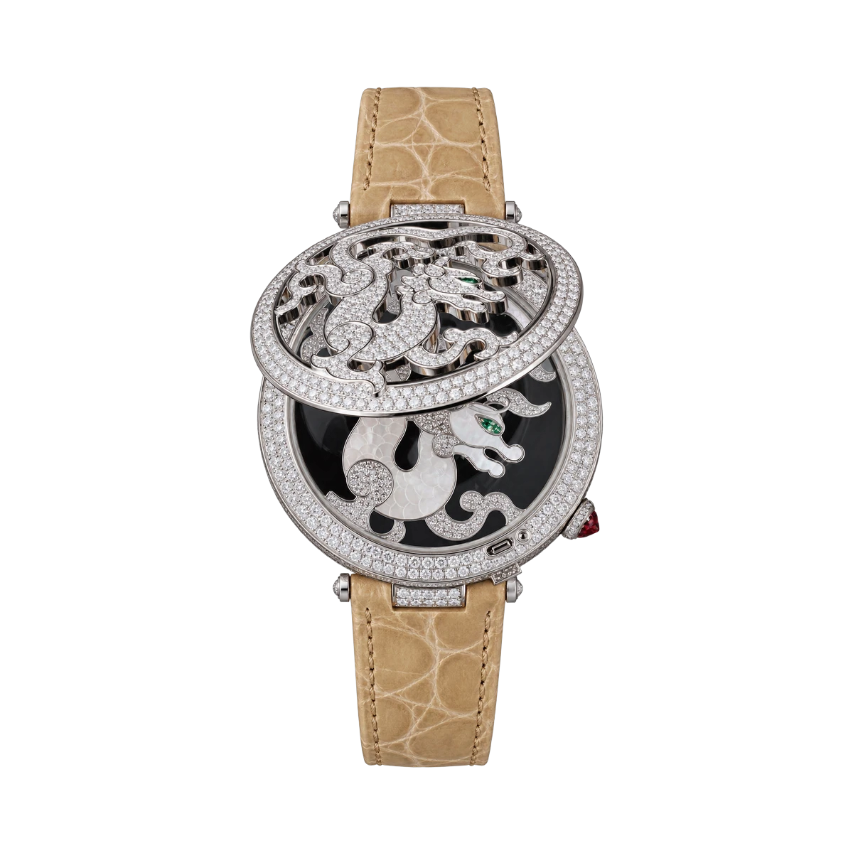 Cartier Le Cirque Animalier 'Dragon' WS000307 White Gold Diamond Openwork Limited Edition 150 Pieces