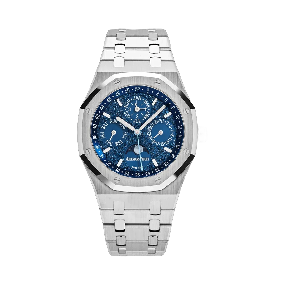 Audemars Piguet Royal Oak John Mayer 26574BC.OO.1220BC.02 Ewiger Kalender Zifferblatt "Blauer Kristallhimmel" 41mm Herrenuhr